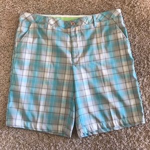 Greg Norman Shark shorts Bermuda sport casual slim fit golf teal size 36 men
